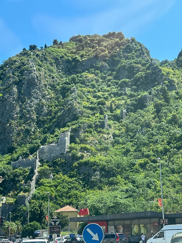 Traffic delays observed near historic Kotor, Montenegro
