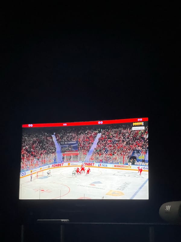 Hockey game broadcast viewed on television in Krasnoyarsk