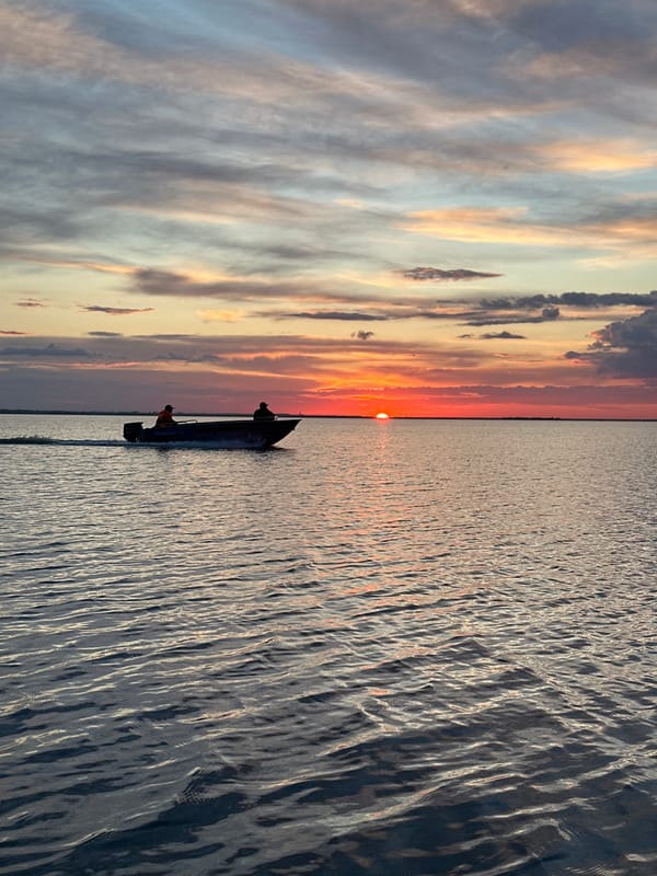 Sunset boat activity witnessed on Kazakhstan lake