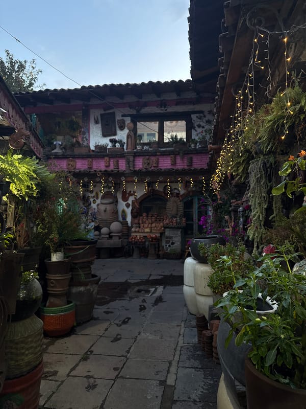 Handcrafted tree-of-life sculptures documented in Metepec shops