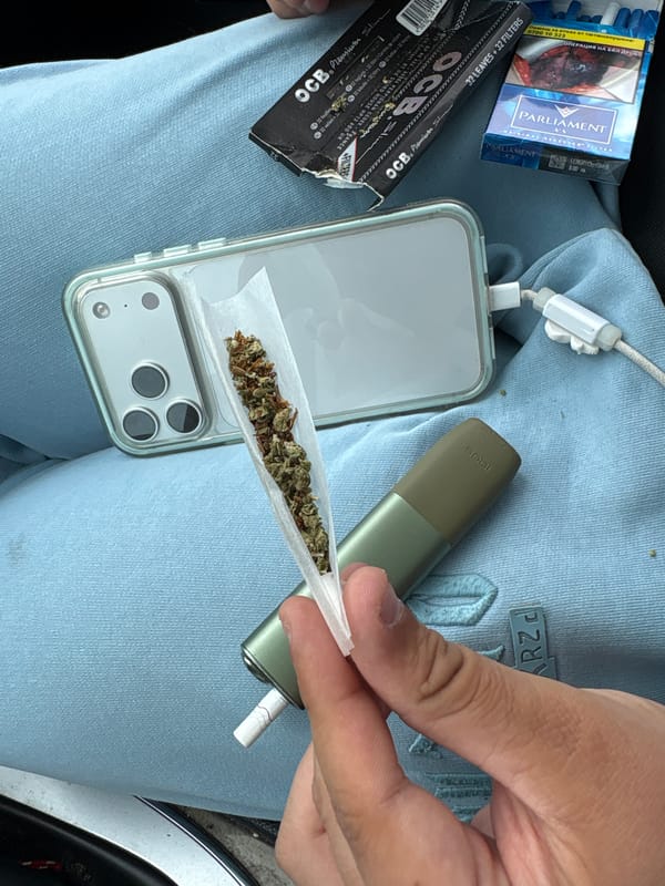 Cannabis rolling and car passenger observed at same location