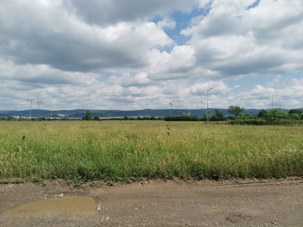 Rural landscape documented in Zhivkovo, Bulgaria under cloudy skies