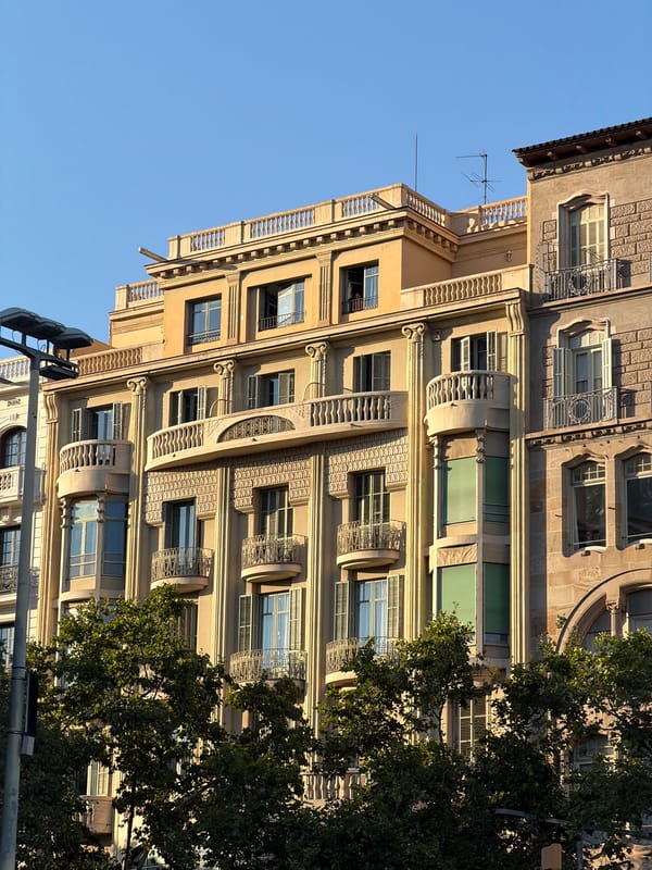 Barcelona's Passeig de Gràcia architecture on a summer afternoon