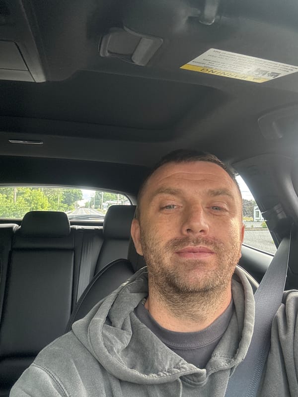 Suburban errands and a garage teardown on a cloudy day