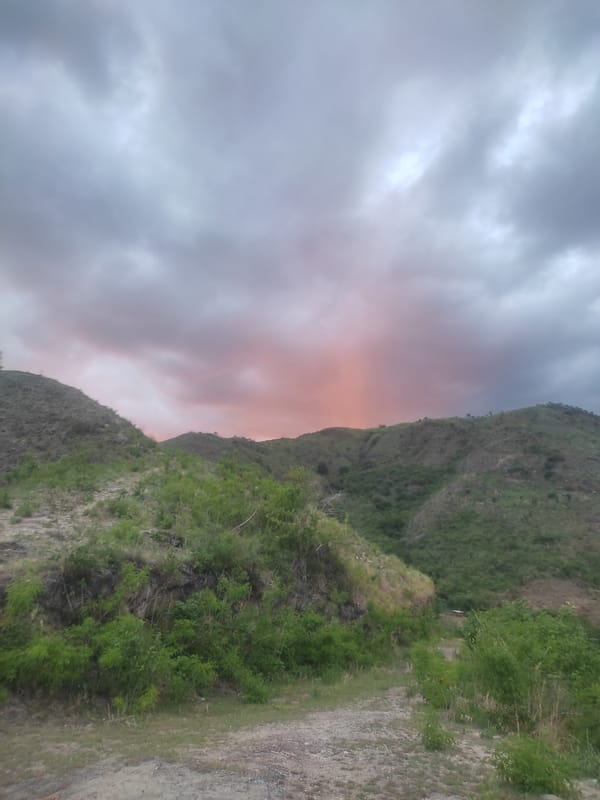 Aerial views of El Cambur valley at dusk