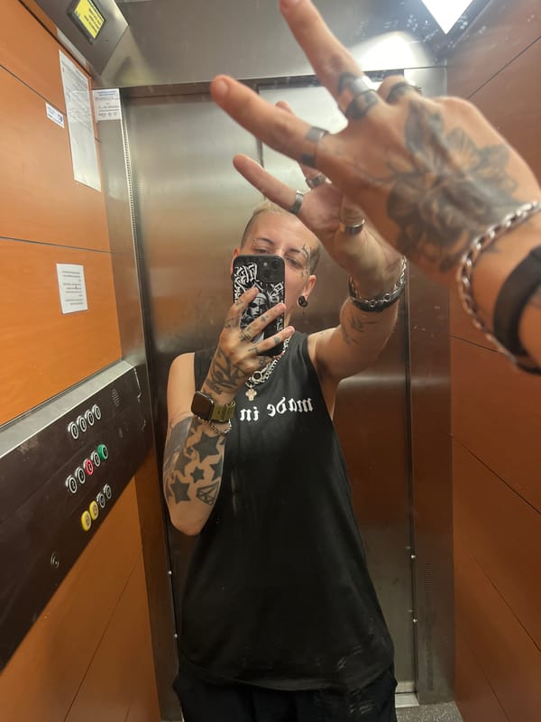 Elevator selfie, wildflower, and a motivational quote from Daugavpils