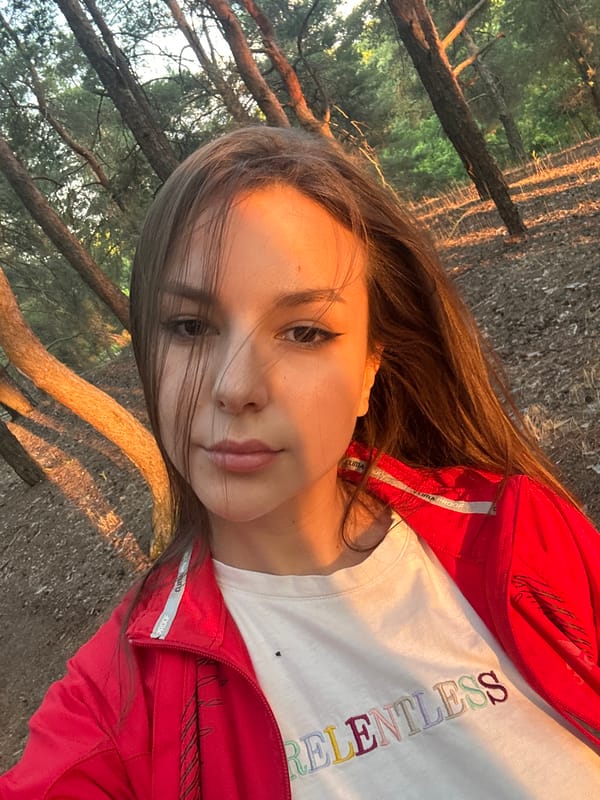 Sunset stroll with a golden retriever through Russian pine forest