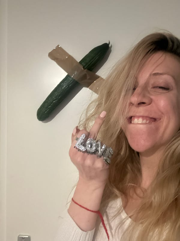 Woman documents bizarre cucumber-taping incident in Amsterdam apartment