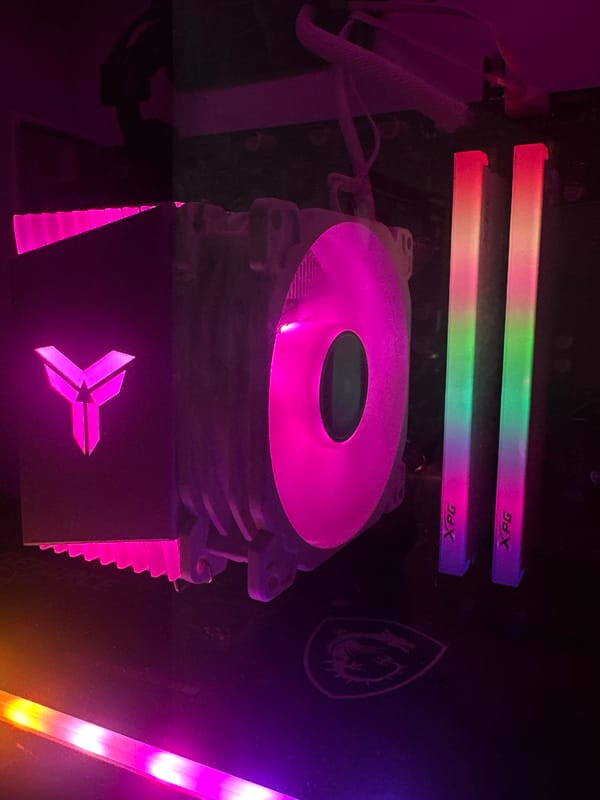 RGB PC builds showing off colorful internals and components
