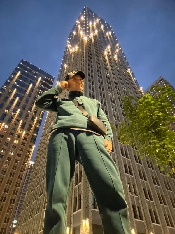 Evening photos at a lit-up Moscow residential complex