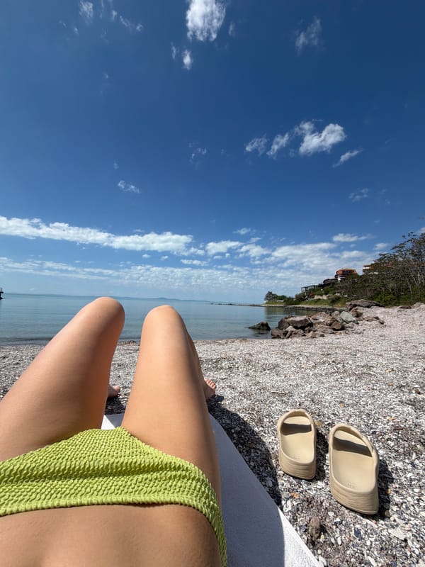 Morning beach day captured in Nesebar, Bulgaria