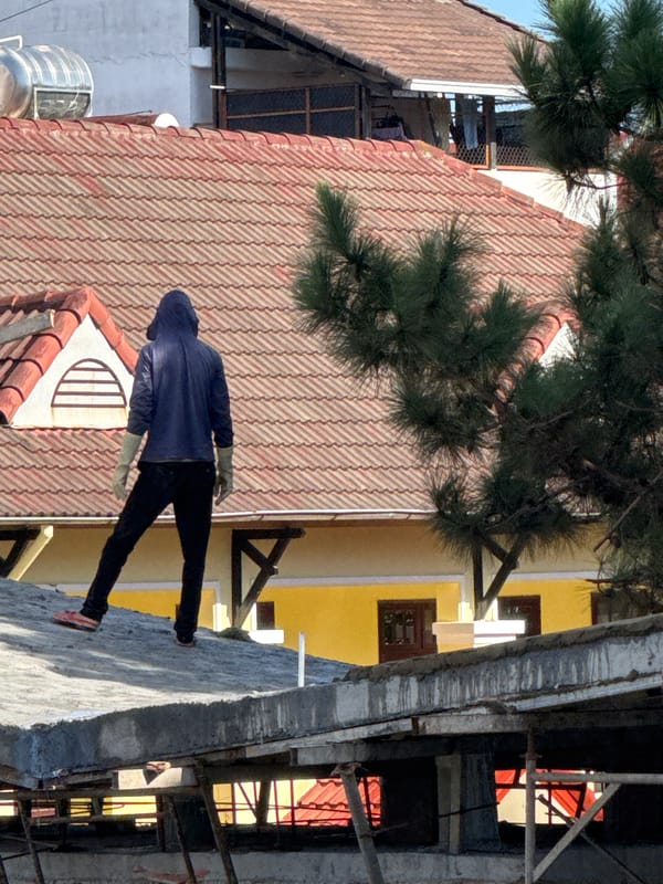 Everyday street life in Da Lat on a June morning