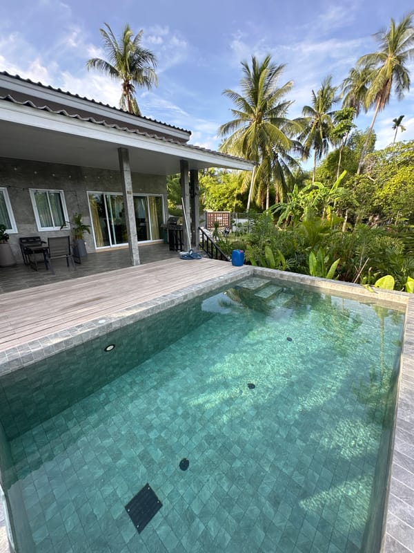 Tropical property life on Koh Phangan, pool to beach