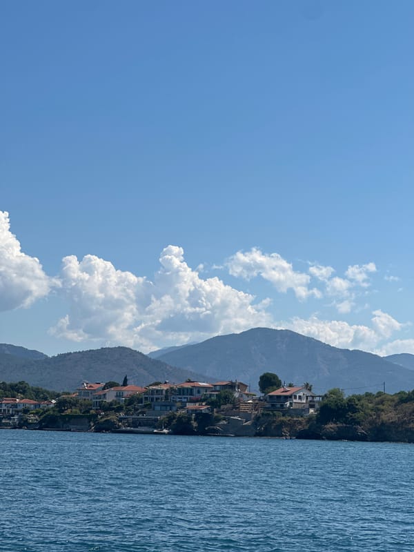 Clear morning skies observed over Fethiye Turkey landscape