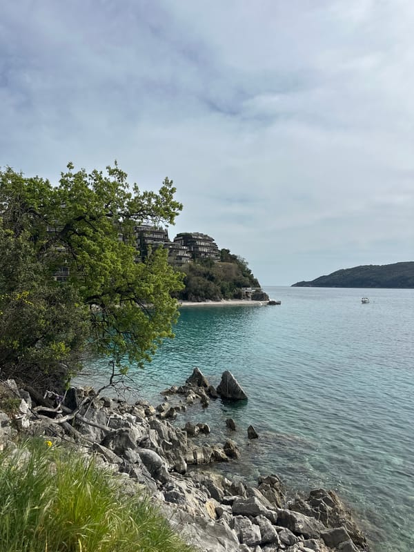 Coastal views captured in Budva, Montenegro showing shoreline development
