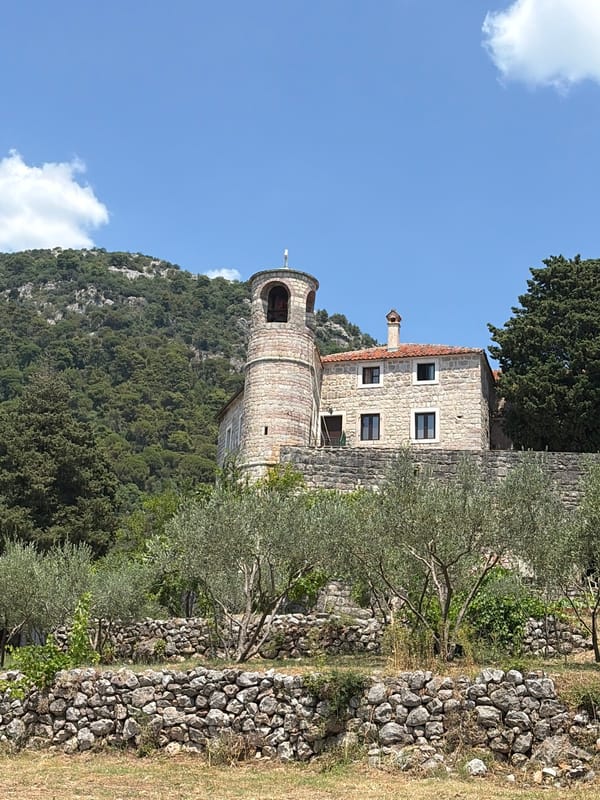 Exploring a historic monastery complex near Budva, Montenegro