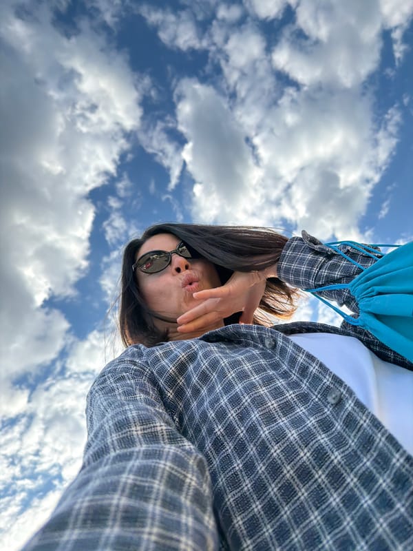 Woman photographed posing in Budva park, Montenegro