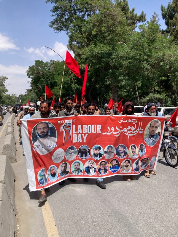 Labour Day demonstration draws crowds in Quetta, Pakistan