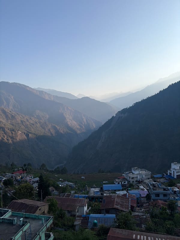 Mountain village view captured at Gosaikunda, Nepal