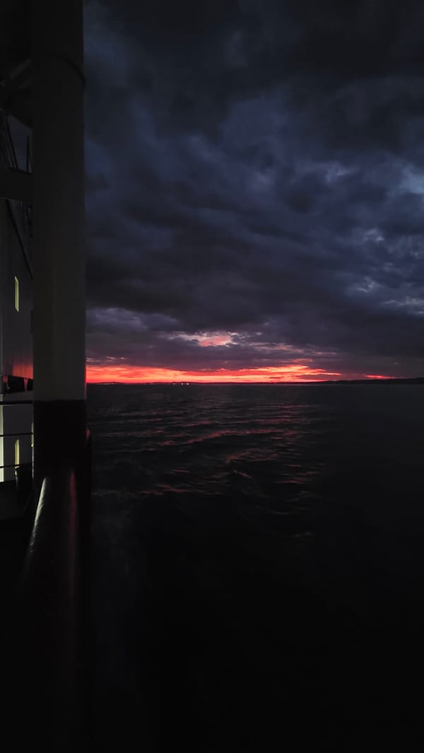 Sunset with storm clouds observed over Turkish waters