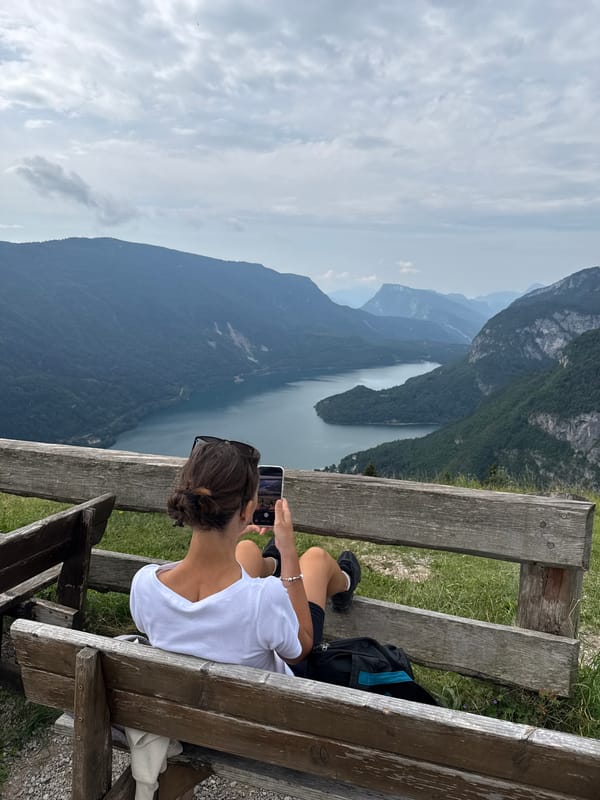 Lakeside morning at Molveno's scenic hillside overlook