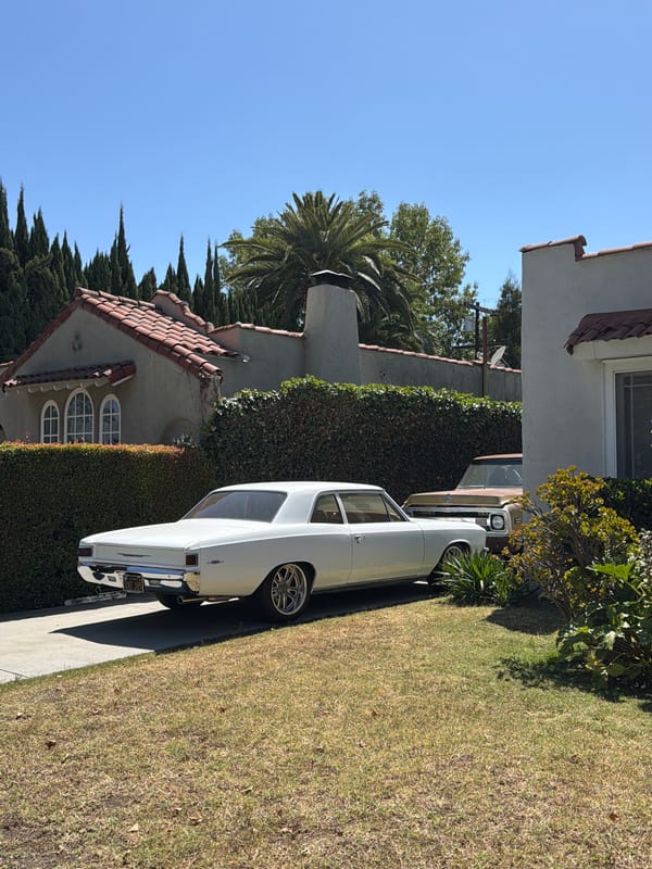 White sedan spotted at Los Angeles residential property