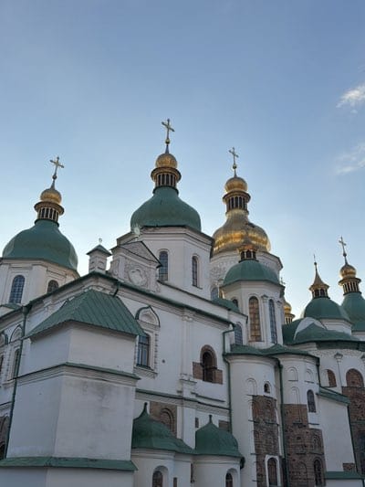 Historic Kyiv Orthodox sites and landmarks photographed Friday afternoon