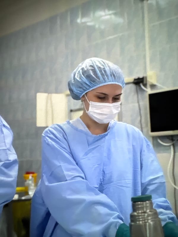 Medical worker and pet owner moments captured in Sertolovo