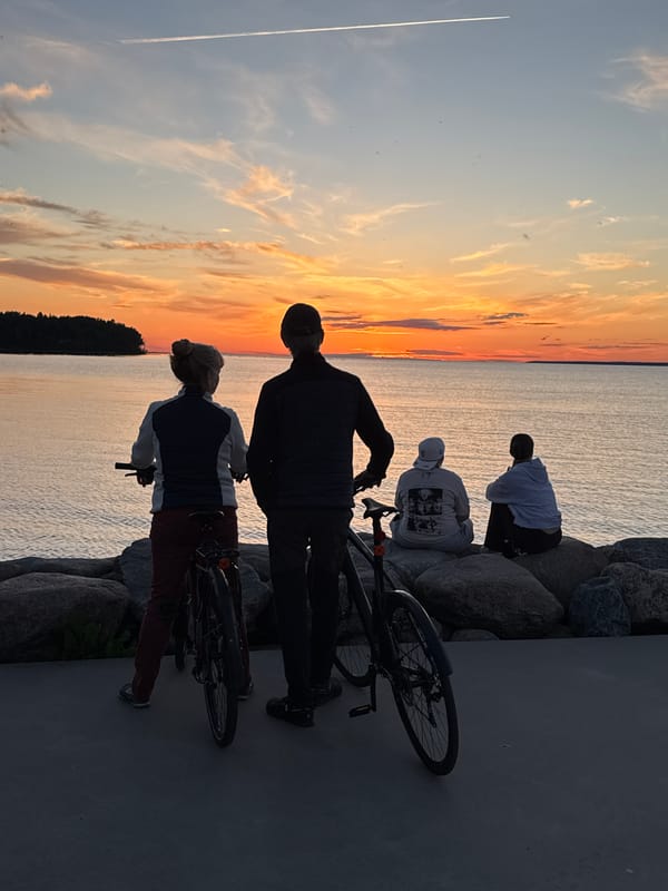 Tallinn's waterfront promenade at golden hour