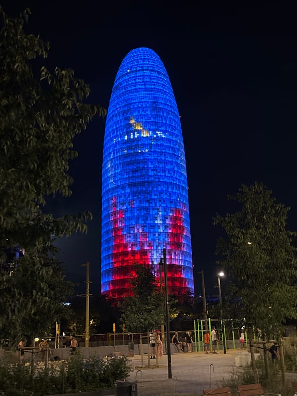 Night out near Torre Glòries, Barcelona's 22@ district