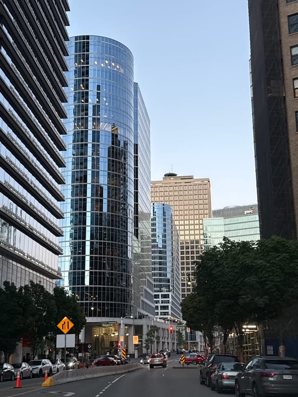 Dawn street documentation captures downtown Vancouver urban landscape