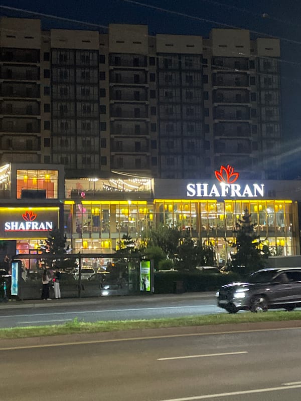 Almaty city streets alive on a busy Saturday night