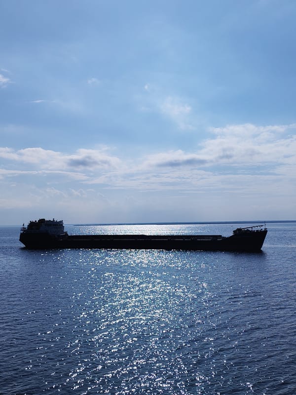 Ship observed on waterway near Bol'shie Mkhi, Russia