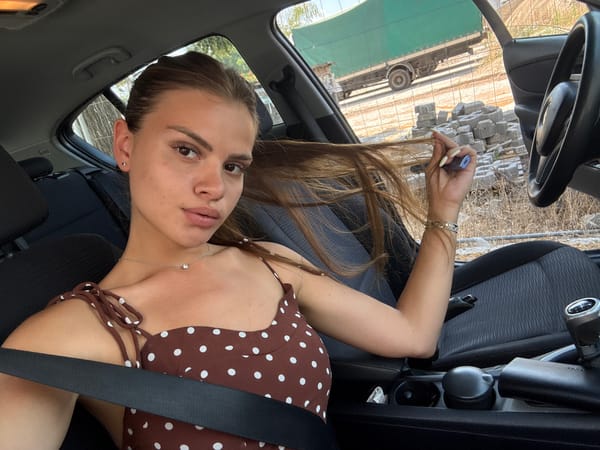 Car selfies and a retail stop in Plovdiv one morning