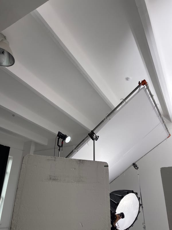 Photography session documented in Moscow studio workspace