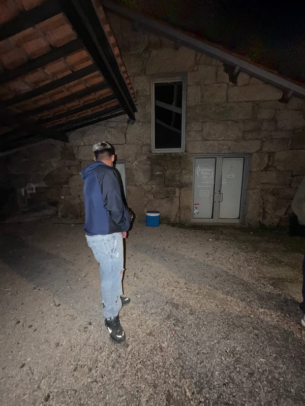 Young men gather for nighttime social gathering in Portugal