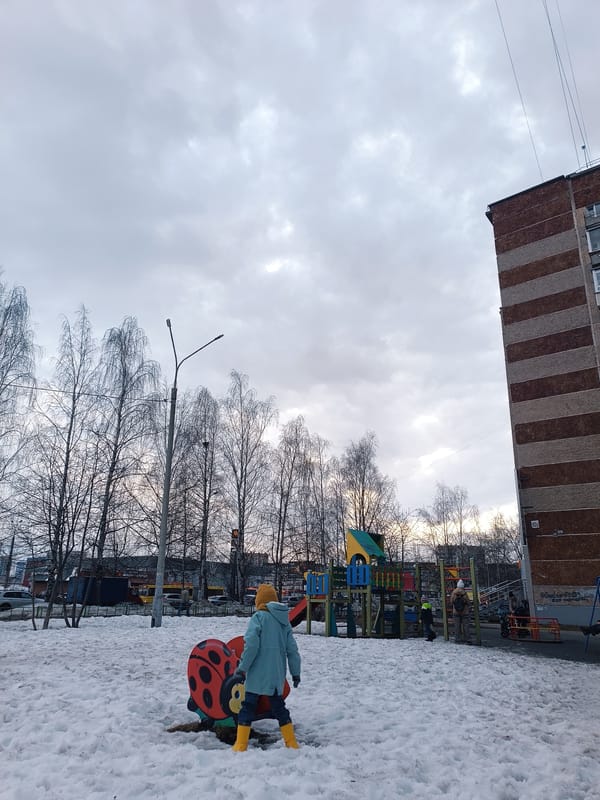 Winter playground scenes and selfies captured in Izhevsk