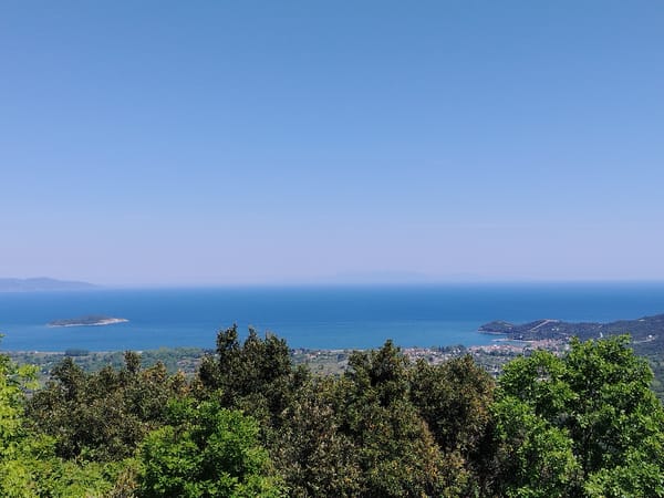 Coastal Greece pavilion and seascape documented by witness