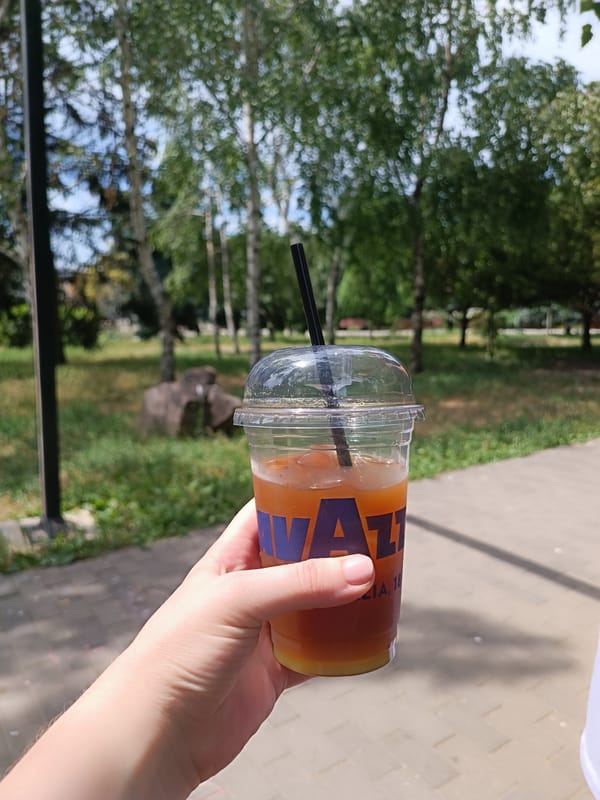 Iced coffee, shawarma, and a playground in Zaporizhzhia