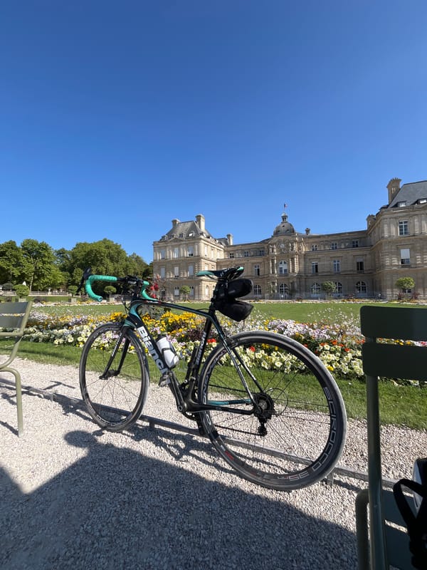 Luxembourg Palace on a sunny Paris morning, bike and all