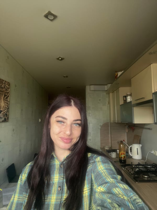Woman takes morning selfies in Chaikovsky, Russia