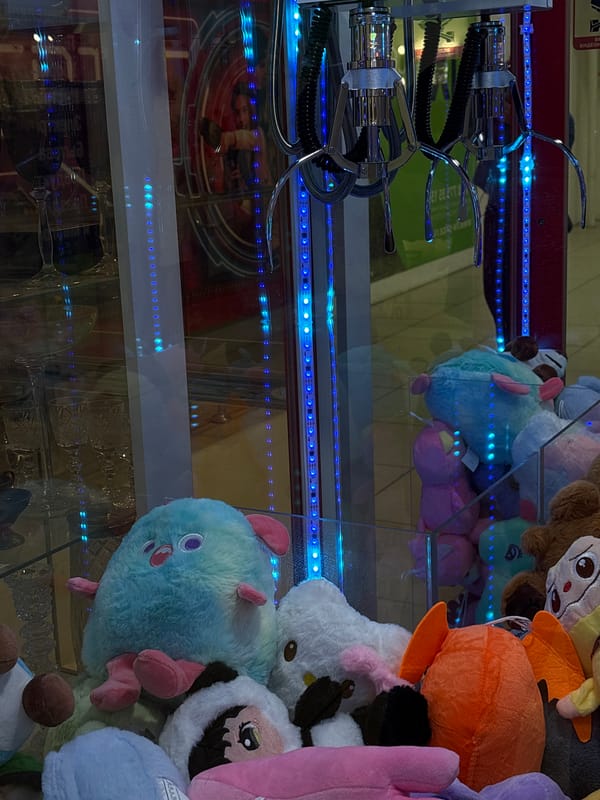 Claw crane game spotted in Krasnoyarsk arcade