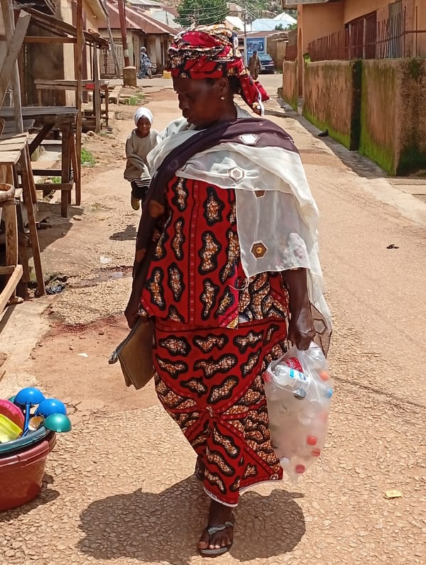 Everyday street life near a community hospital in rural Africa