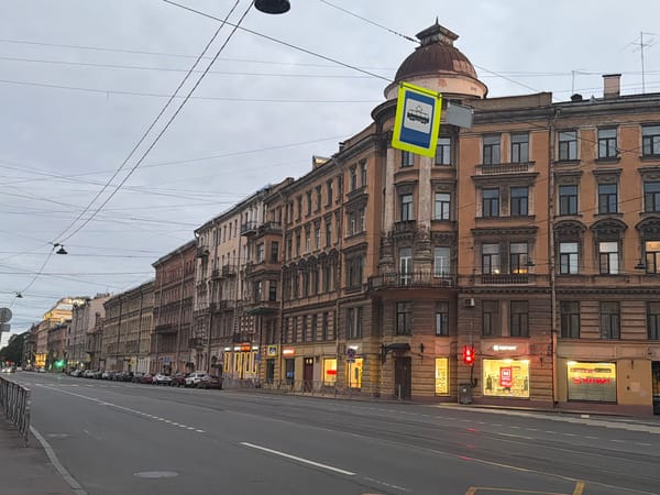 Street-level look at Saint Petersburg's historic urban architecture