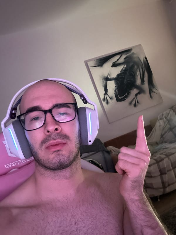 Man takes multiple selfies with gaming headset in Lyubertsy
