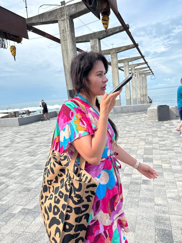 Morning promenade life in Sochi's seaside district