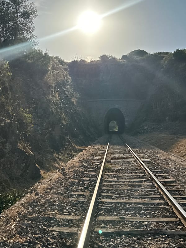 Exploring an old railway line with tunnels, viaducts, and a river gorge