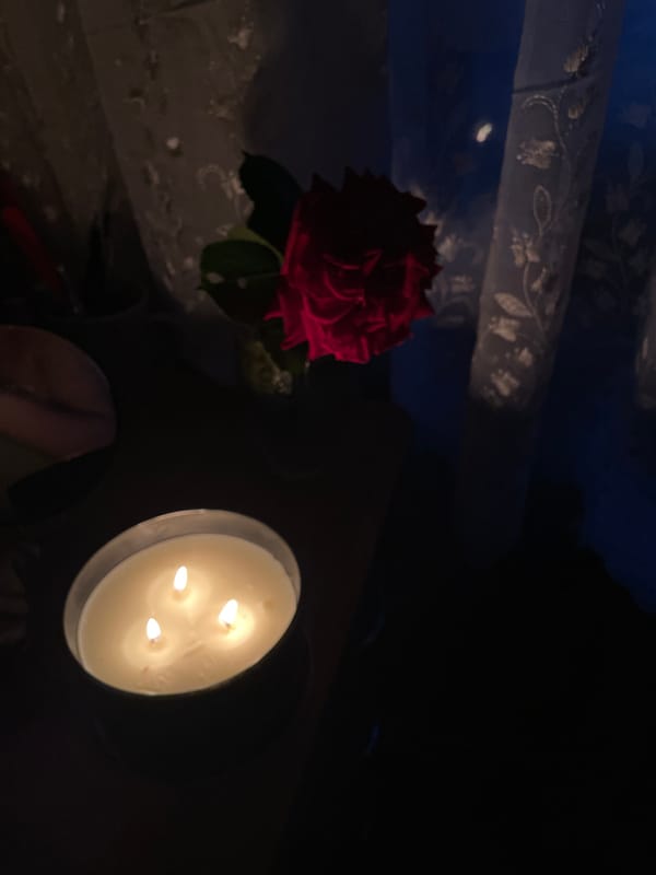 Quiet afternoon documented through rainy Zlatograd streets and candlelit moments