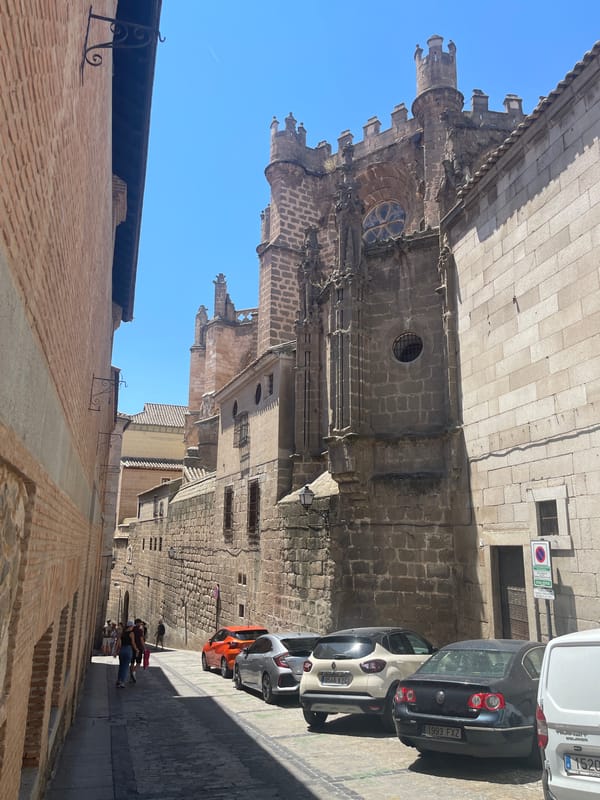 Winding through Toledo's medieval old town streets