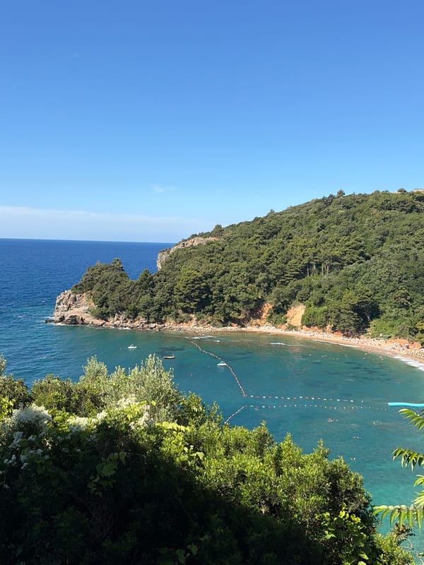 Beach day at Mogren Beach, Budva Montenegro